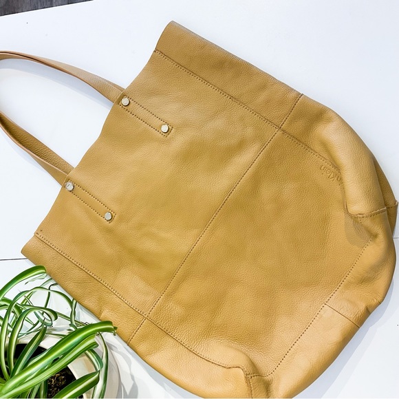 Calvin Klein Handbags - 14. NWOT CALVIN KLEIN Soft Pebble Leather Tote - Tan Color With Gold Hardware
